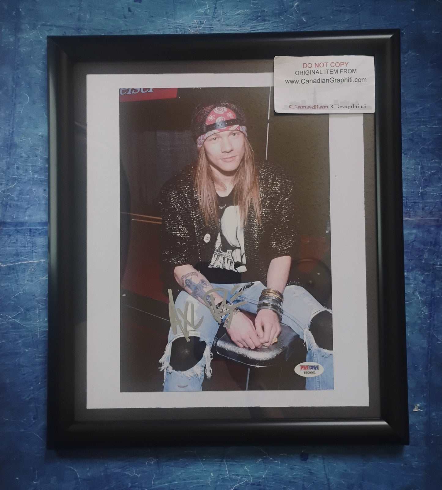 Axl Rose Hand Signed Autograph Photo Framed PSA COA Guns N Roses