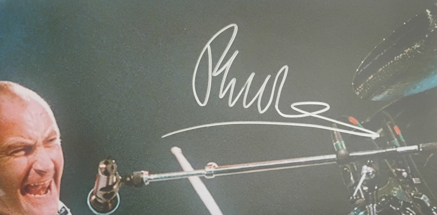 Phil Collins Hand Signed Autograph 8x10 Photo BAS COA