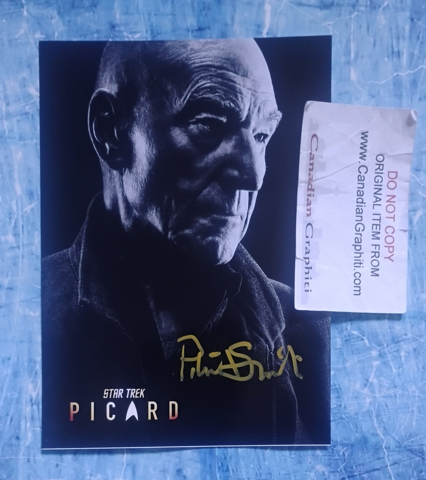Patrick Stewart Hand Signed Autograph Photo COA Star Trek Picard