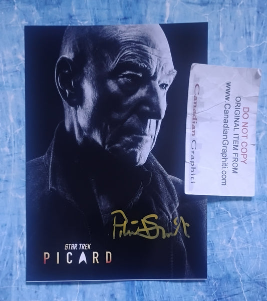 Patrick Stewart Hand Signed Autograph Photo COA Star Trek Picard