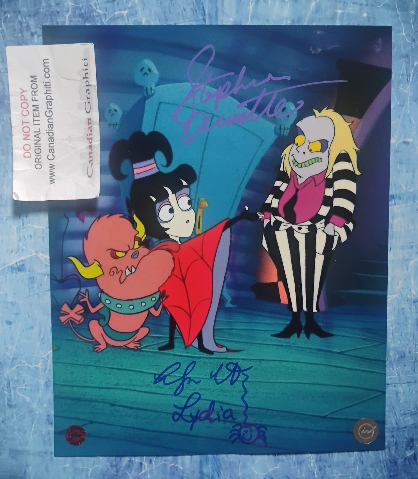 Alyson Court & Stephen Ouimette Hand Signed Autograph 8x10 Photo COA Beetlejuice