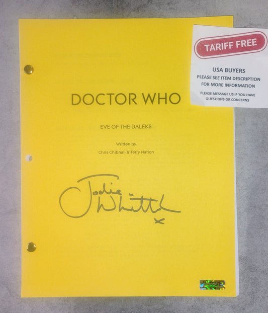 Jodie Whittaker Hand Signed Autograph Doctor Who Script COA