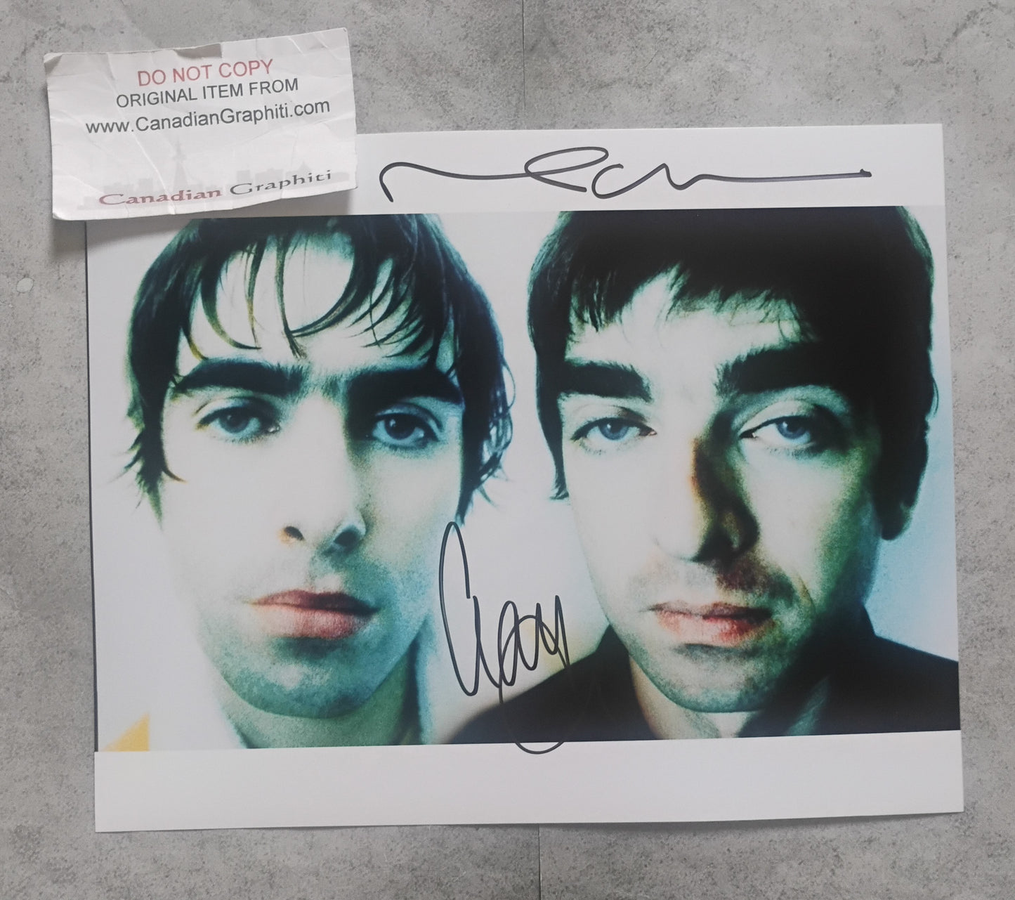Oasis Noel & Liam Gallagher Hand Signed Autograph 8x10 Photo COA