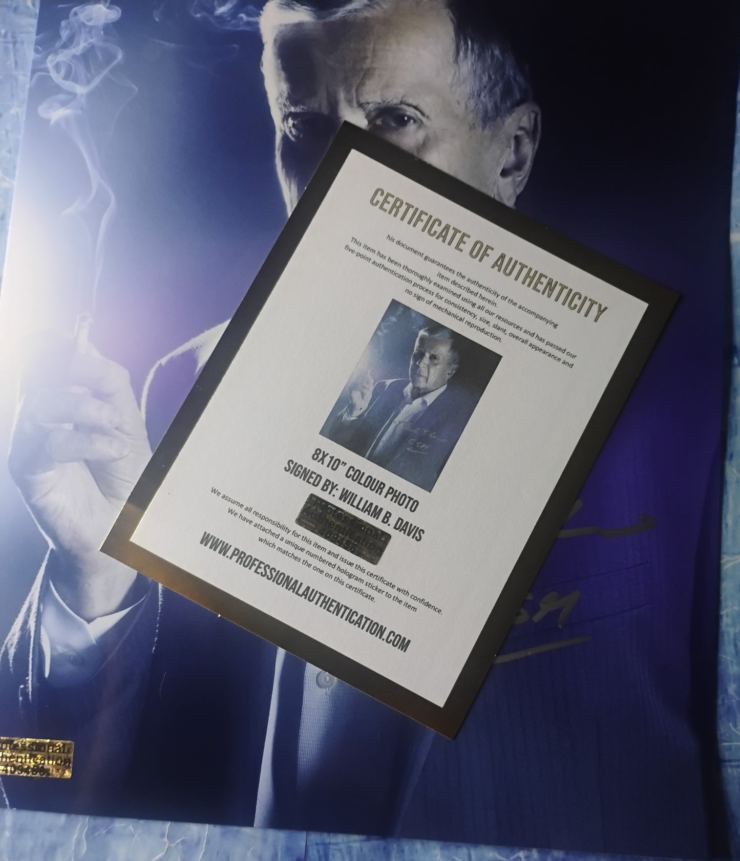 William B Davis Hand Signed Autograph 8x10 Photo COA X-Files