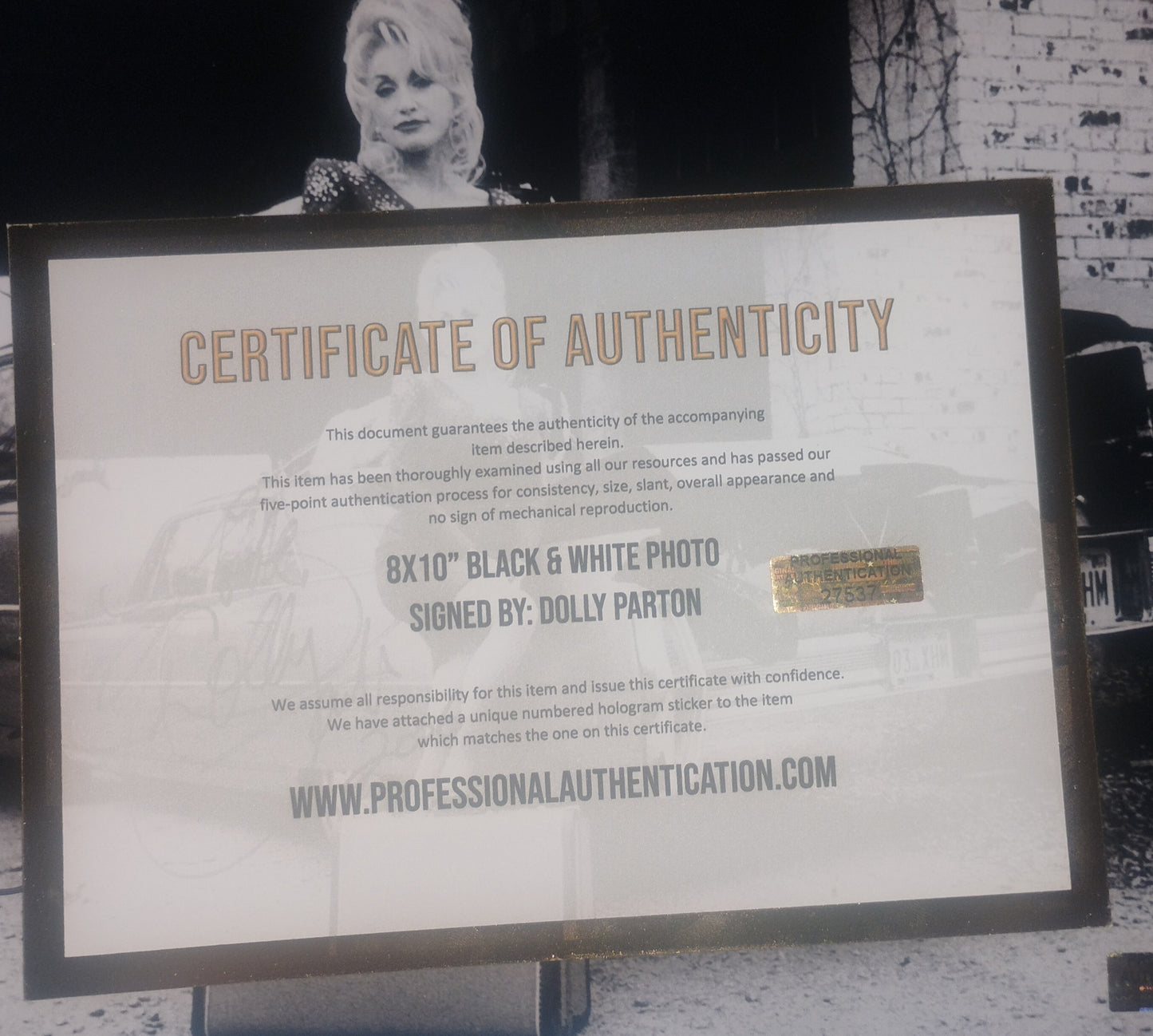 Dolly Parton Hand Signed Autograph 8x10 Photo COA