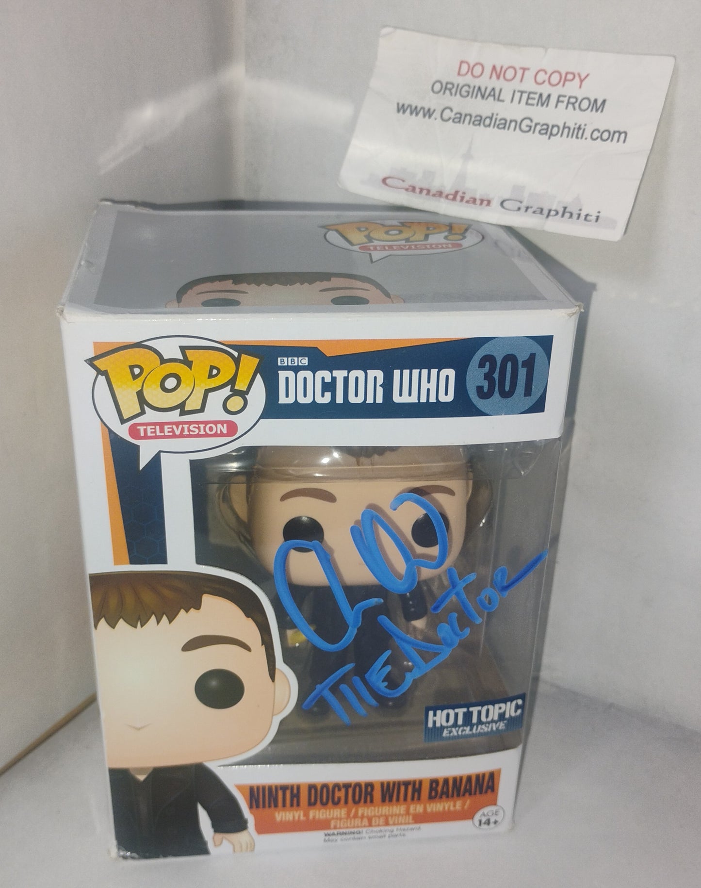 Christopher Eccleston Hand Signed Autograph Doctor Who Funko Pop COA