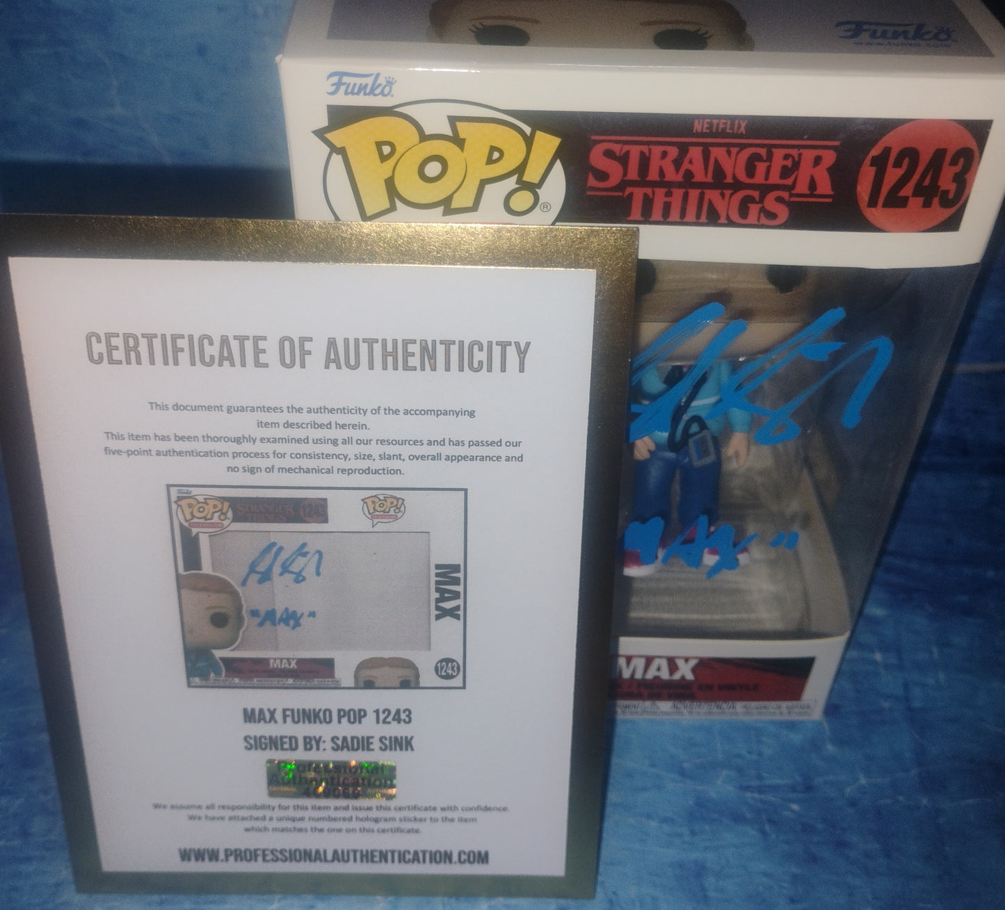 Sadie Sink Hand Signed Autograph Stranger Things Funko Pop COA