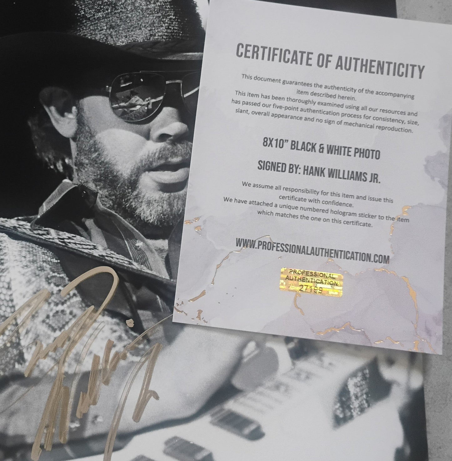 Hank Williams Jr Hand Signed Autograph 8x10 Photo COA PA