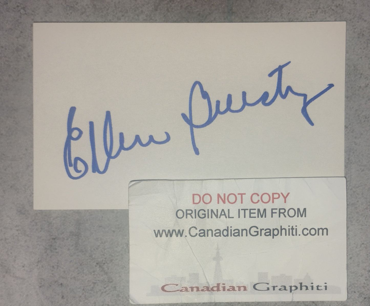 Ellen Burstyn Hand Signed Autograph Index Card BAS COA
