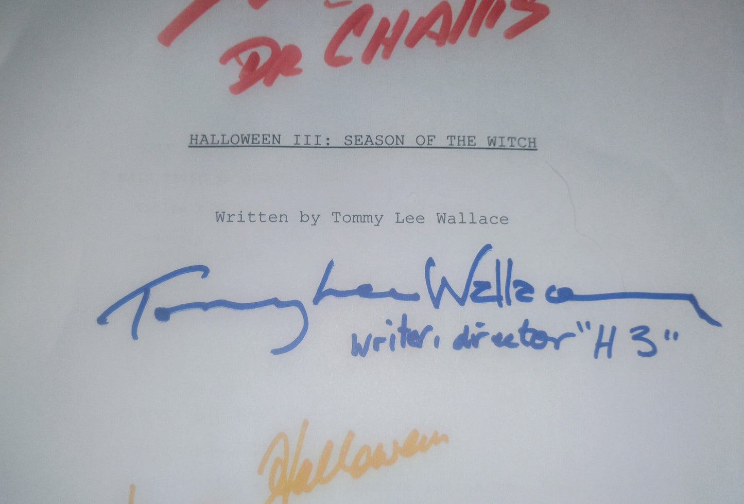 Halloween 3 Hand Signed Autograph Script COA Debra Hill