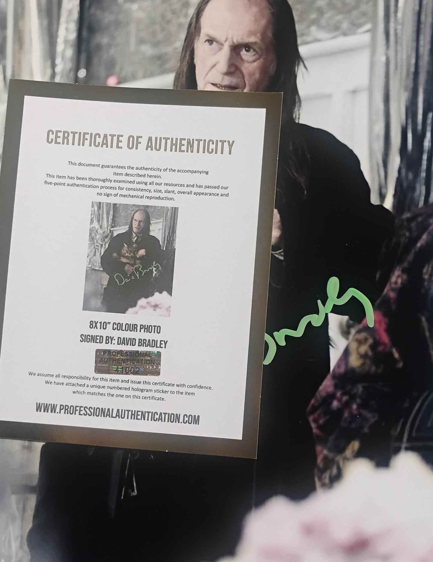 David Bradley Hand Signed Autograph 8x10 Photo COA Harry Potter
