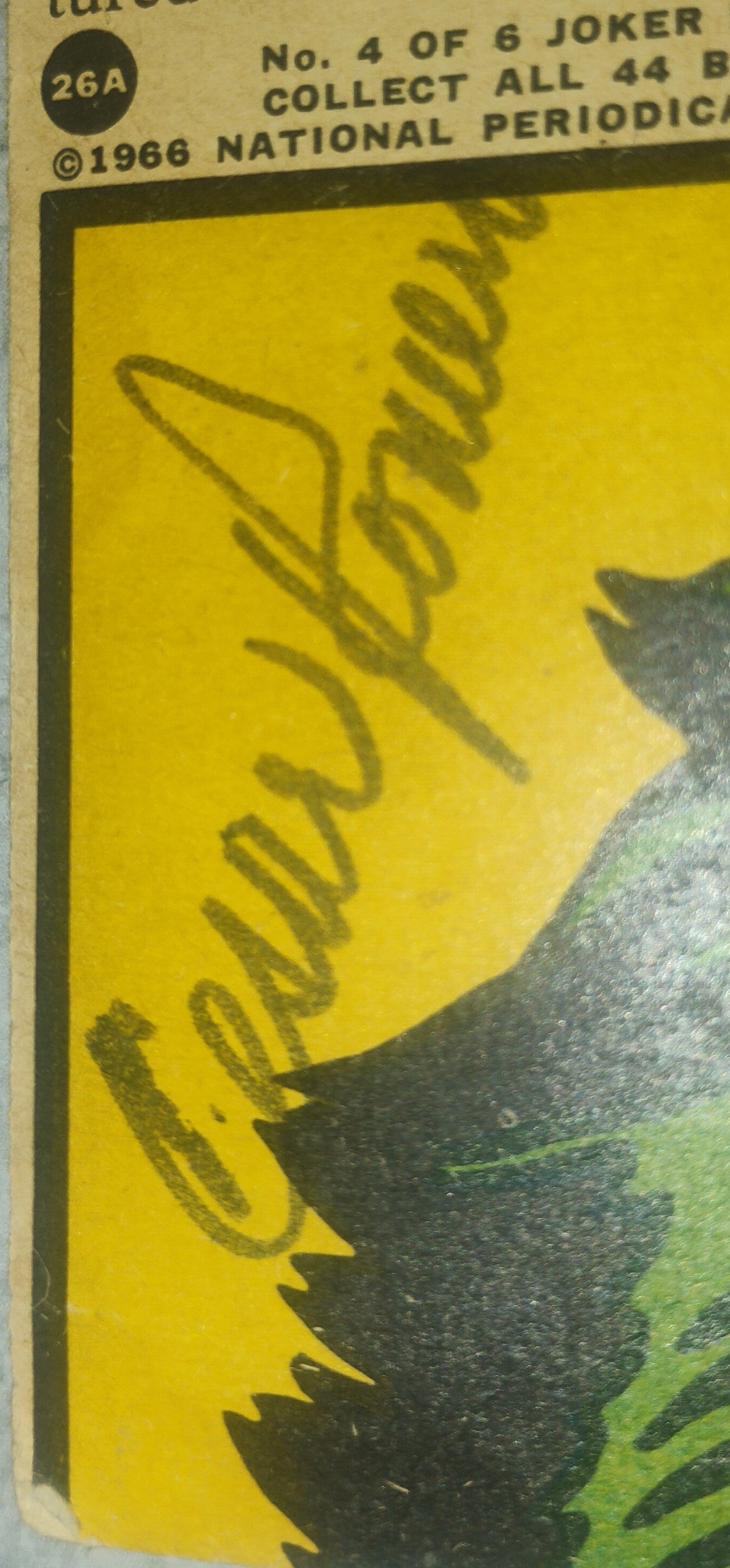 Cesar Romero Hand Signed Twice 1966 Batman Joker Trading Card JSA COA