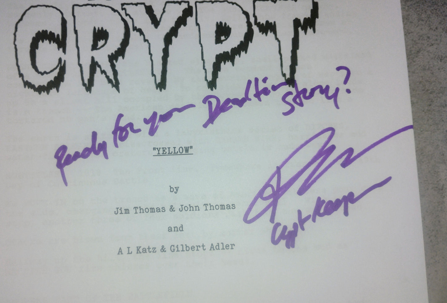 John Kassir Hand Signed Autograph Tales From The Crypt COA