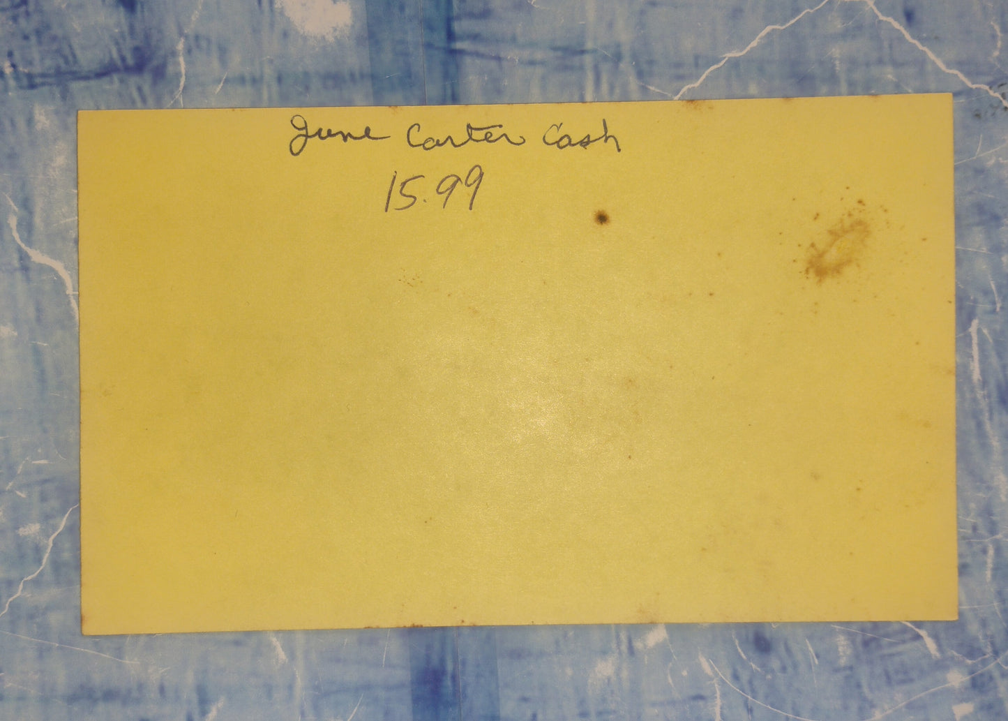 June Carter Cash Hand Signed Autograph Index Card JSA COA