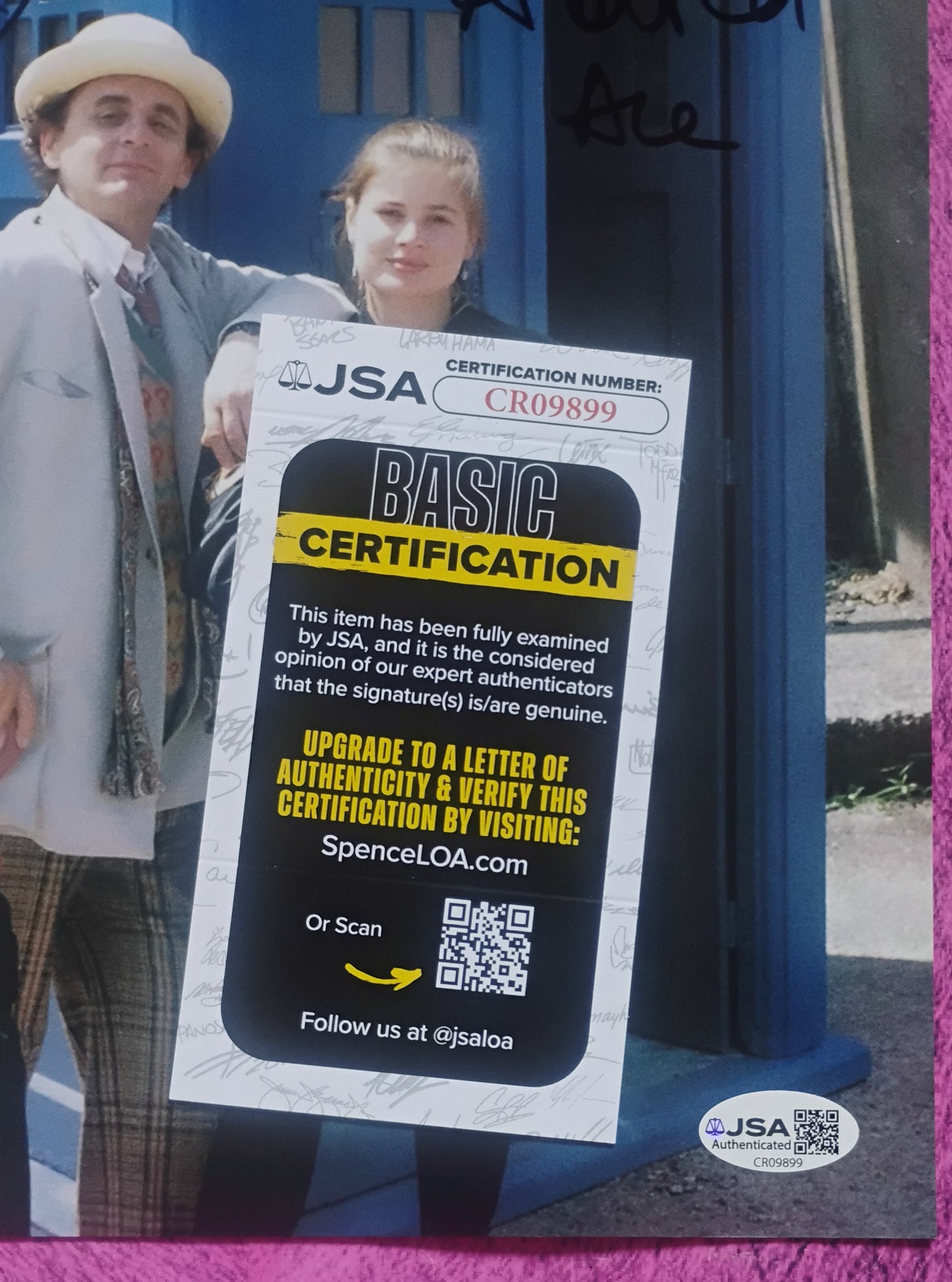Sylvester McCoy & Sophie Aldred Hand Signed Autograph 8x10 Photo JSA COA Doctor Who