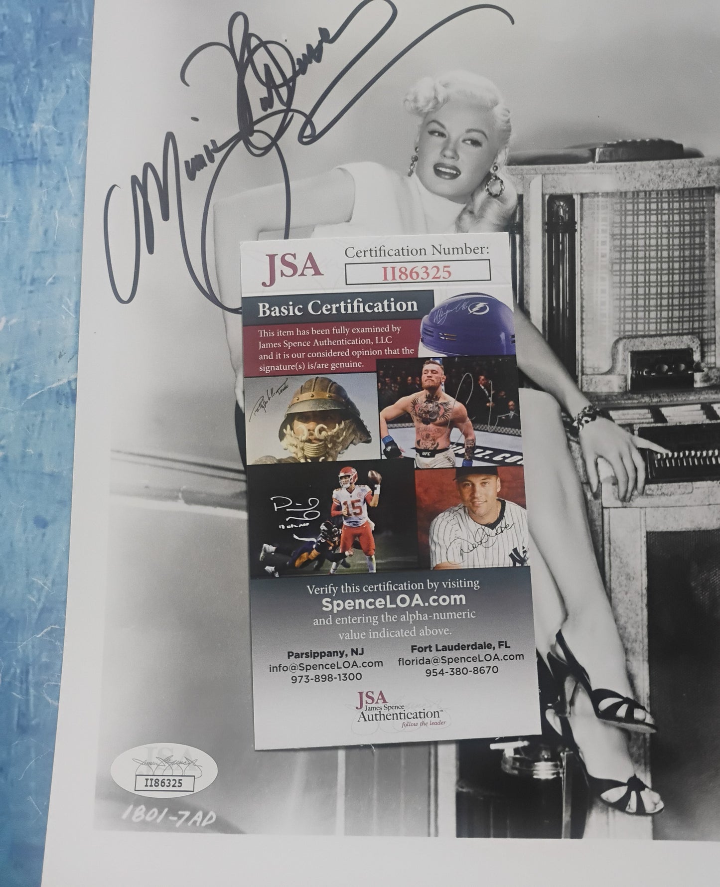 Mamie Van Doren Hand Signed Autograph 8x10 Photo JSA COA