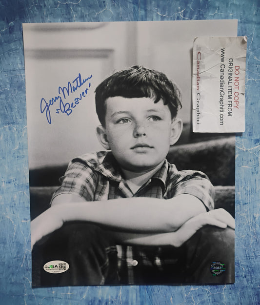 Jerry Mathers Hand Signed Autograph 8x10 Photo JSA COA Leave It To Beaver