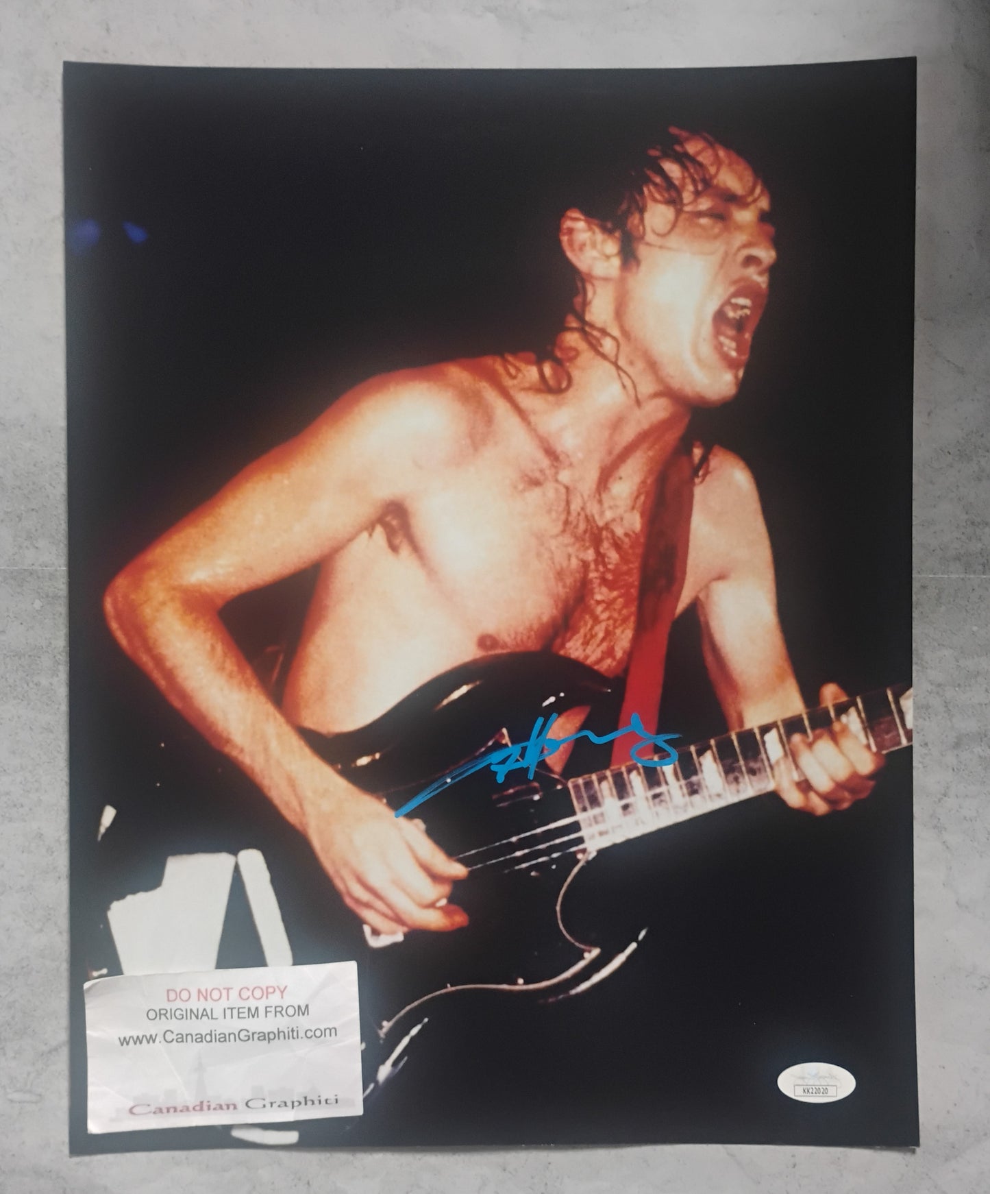 Angus Young AC/DC Hand Signed Autograph 8x10 Photo JSA COA