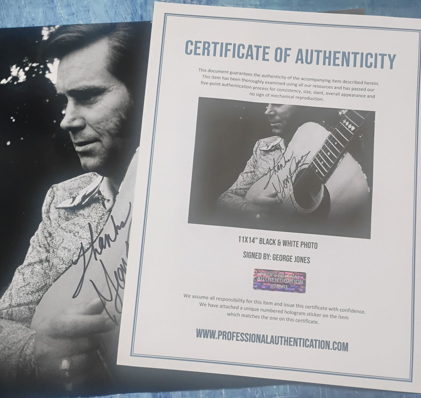 George Jones Hand Signed Autograph 11x14 Photo COA