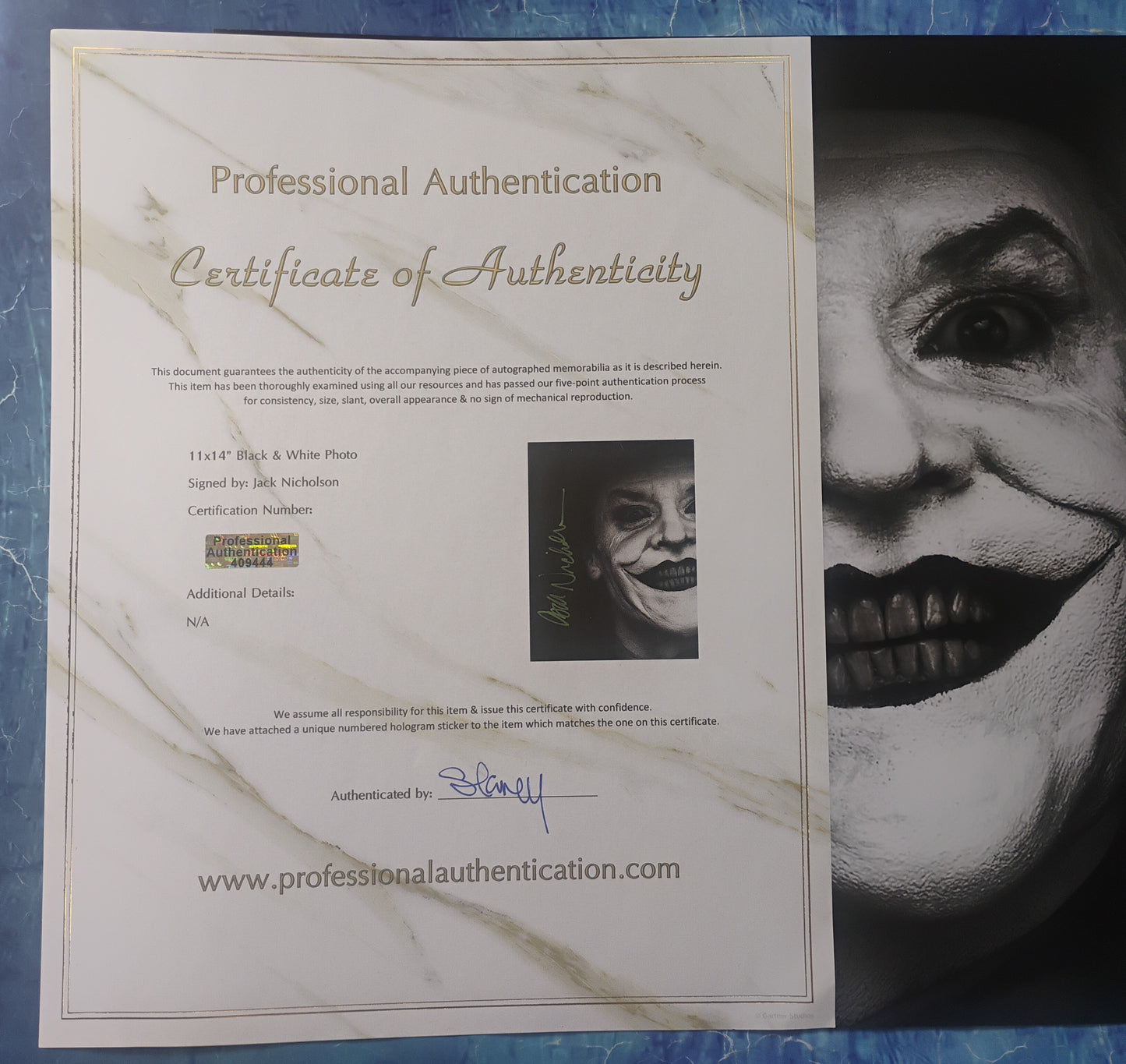 Jack Nicholson Hand Signed Autograph 11x14 Photo COA The Joker