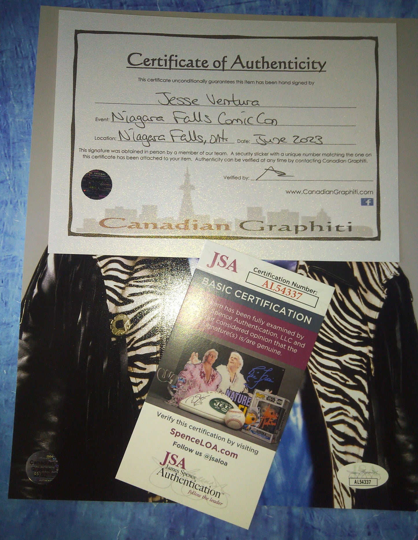 Jesse Ventura Hand Signed Autograph 8x10 Photo COA + JSA