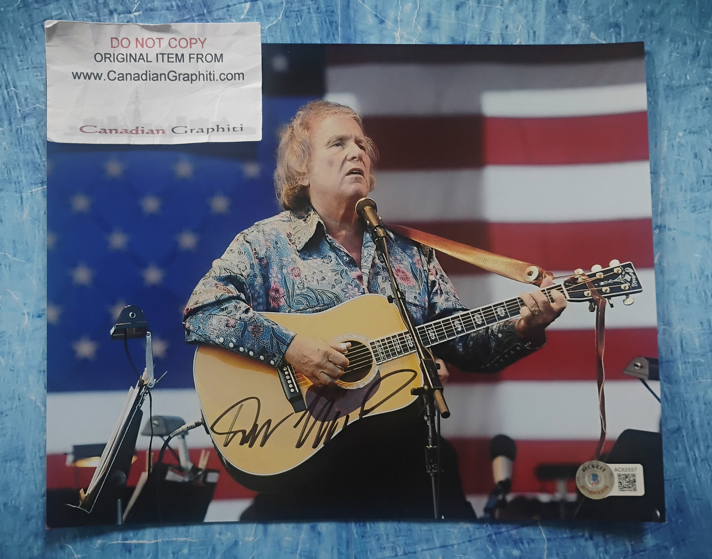 Don McLean Hand Signed Autograph 8x10 Photo BAS COA