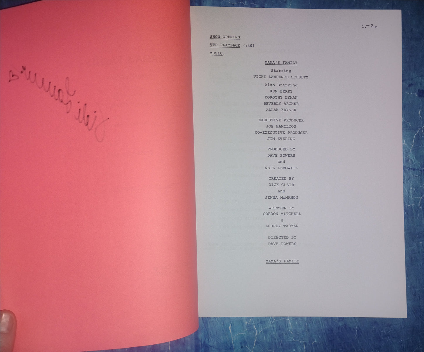 Vicki Lawrence Hand Signed Autograph Mama's Family Script COA