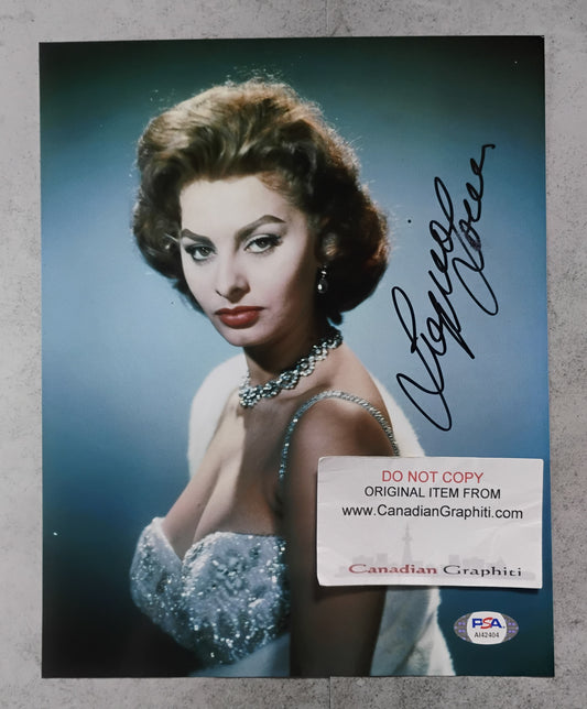 Sophia Loren Hand Signed Autograph 8x10 Photo PSA COA