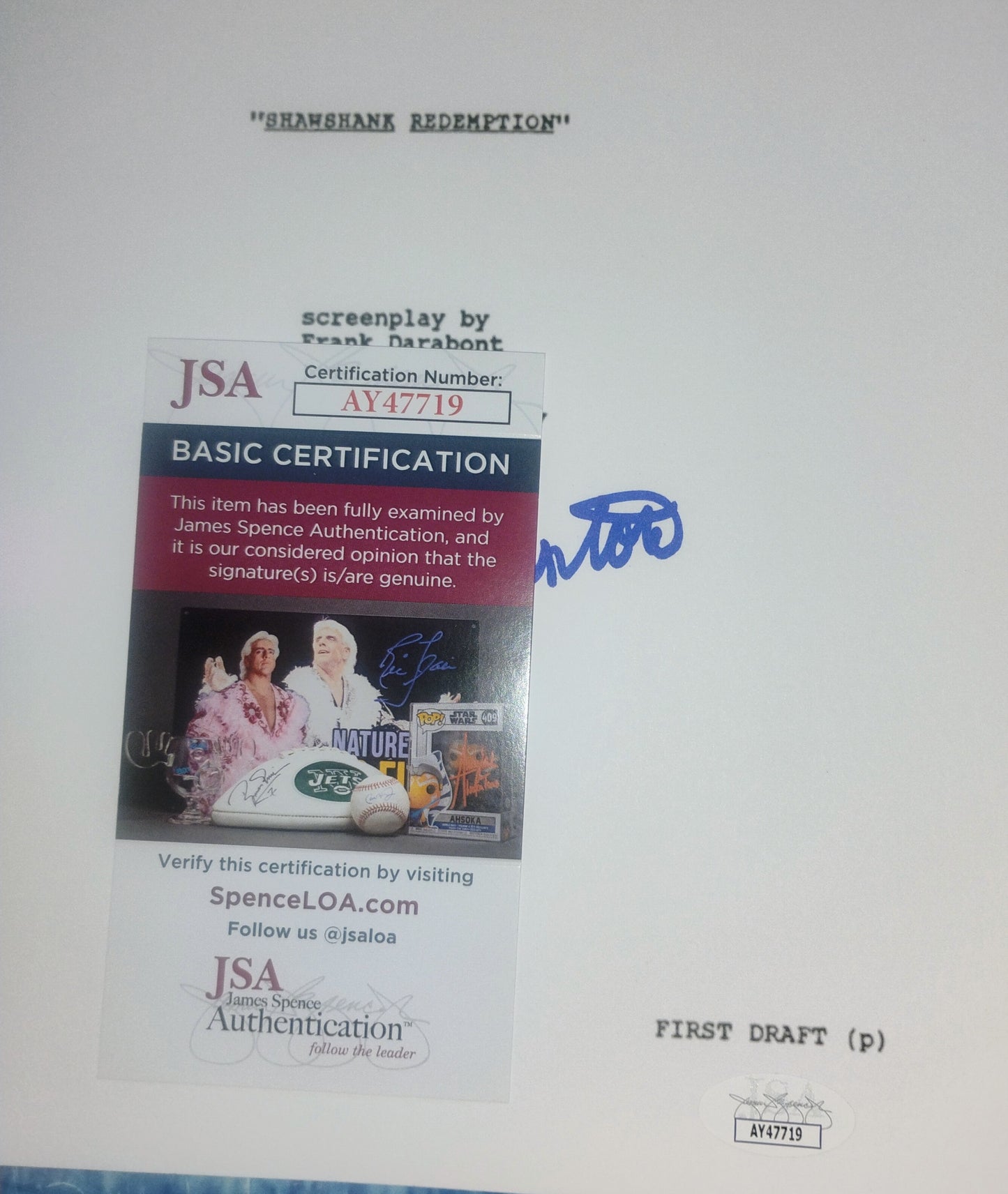 Bob Gunton Hand Signed Autograph The Shawshank Redemption Script JSA COA