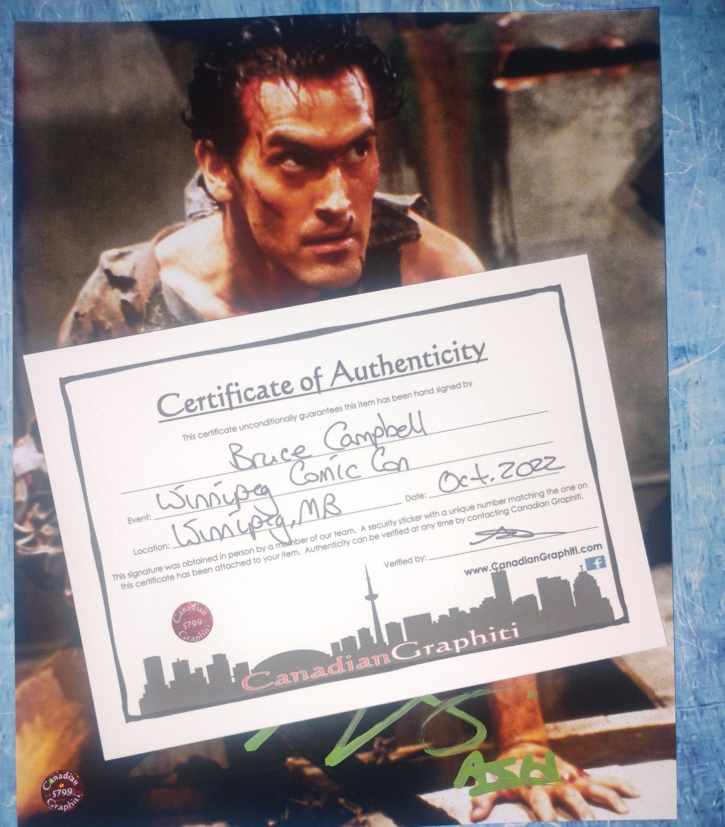 Bruce Campbell Hand Signed Autograph 8x10 Photo COA Evil Dead