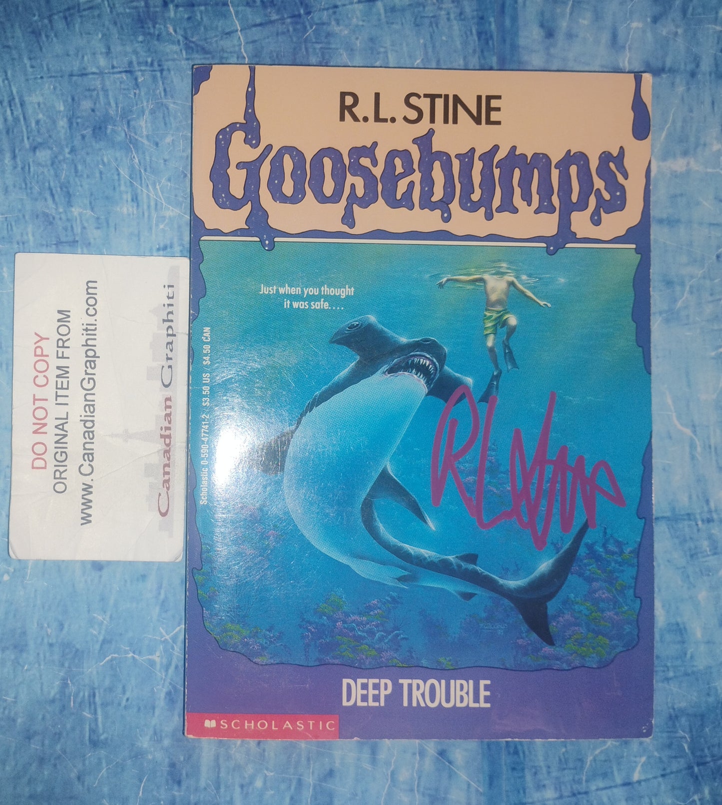 R.L. Stine Hand Signed Autograph Goosebumps Book COA