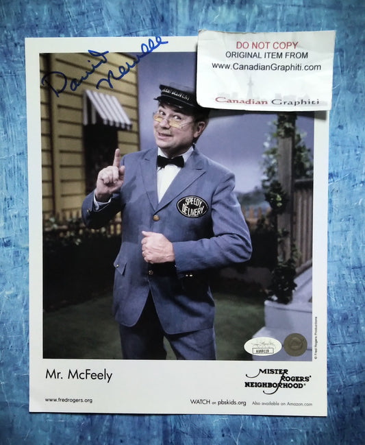 David Newell Hand Signed Autograph 8x10 Photo COA + JSA Mister Rogers