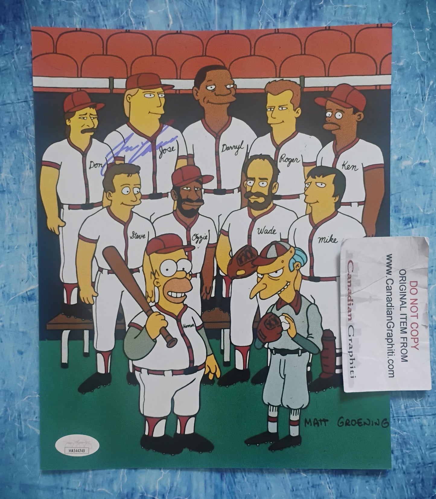 Jose Canseco Hand Signed Autograph 8x10 Photo JSA COA The Simpsons