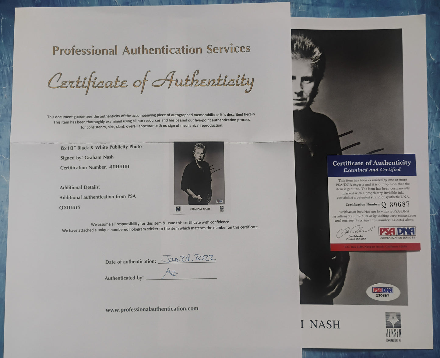 Graham Nash Hand Signed Autograph 8x10 Photo PSA COA