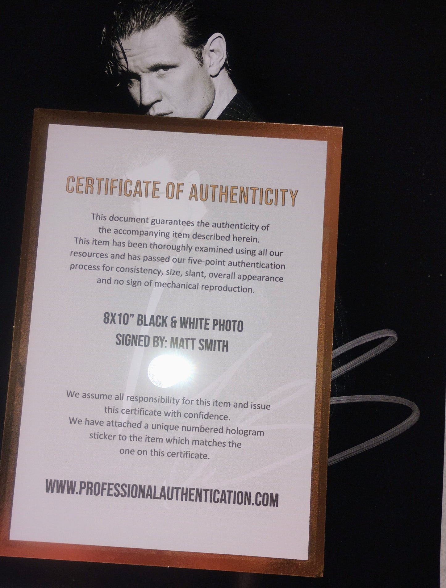 Matt Smith Hand Signed Autograph 8x10 Photo COA