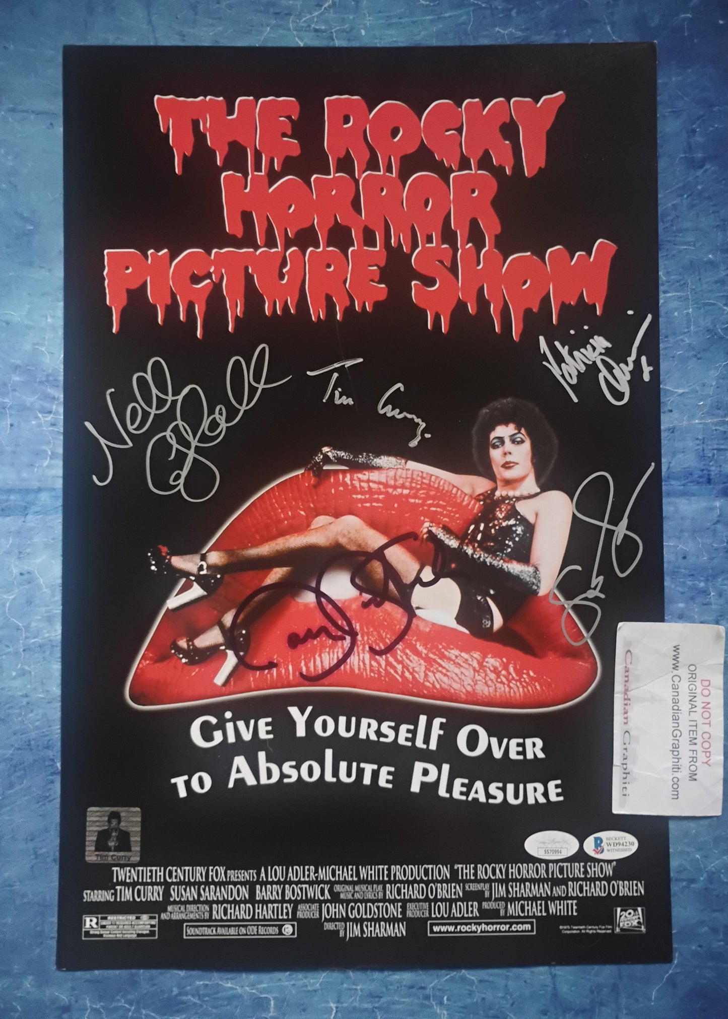 Rocky Horror Picture Show 5 Cast Hand Signed Autograph 11x17 Photo BAS JSA COA