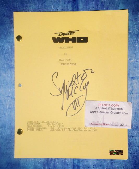 Sylvester McCoy Hand Signed Autograph Doctor Who Script COA