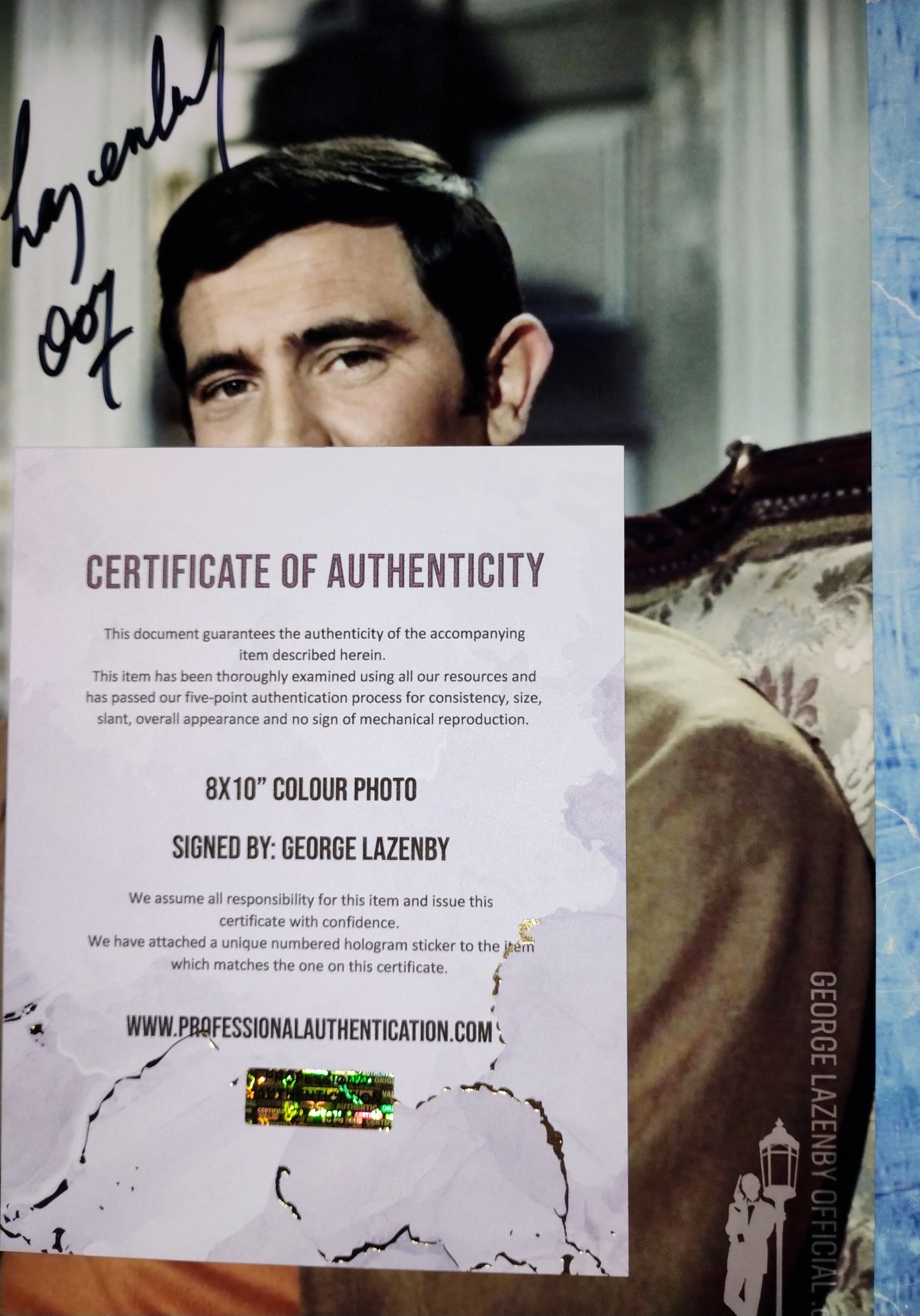 George Lazenby Hand Signed Autograph 8x10 Photo COA James Bond