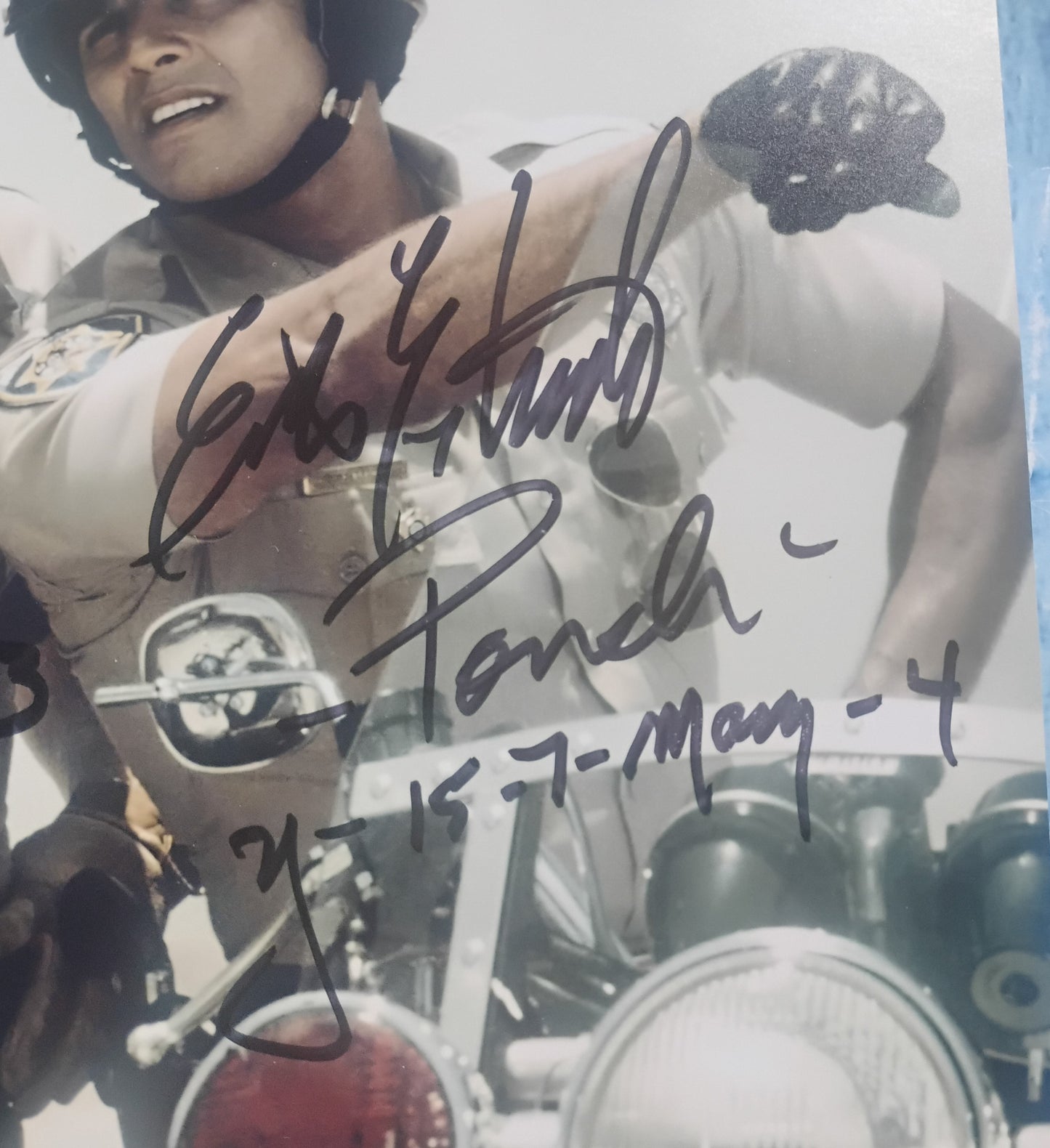 Erik Estrada & Larry Wilcox Hand Signed Autograph 8x10 Photo COA JSA Chips