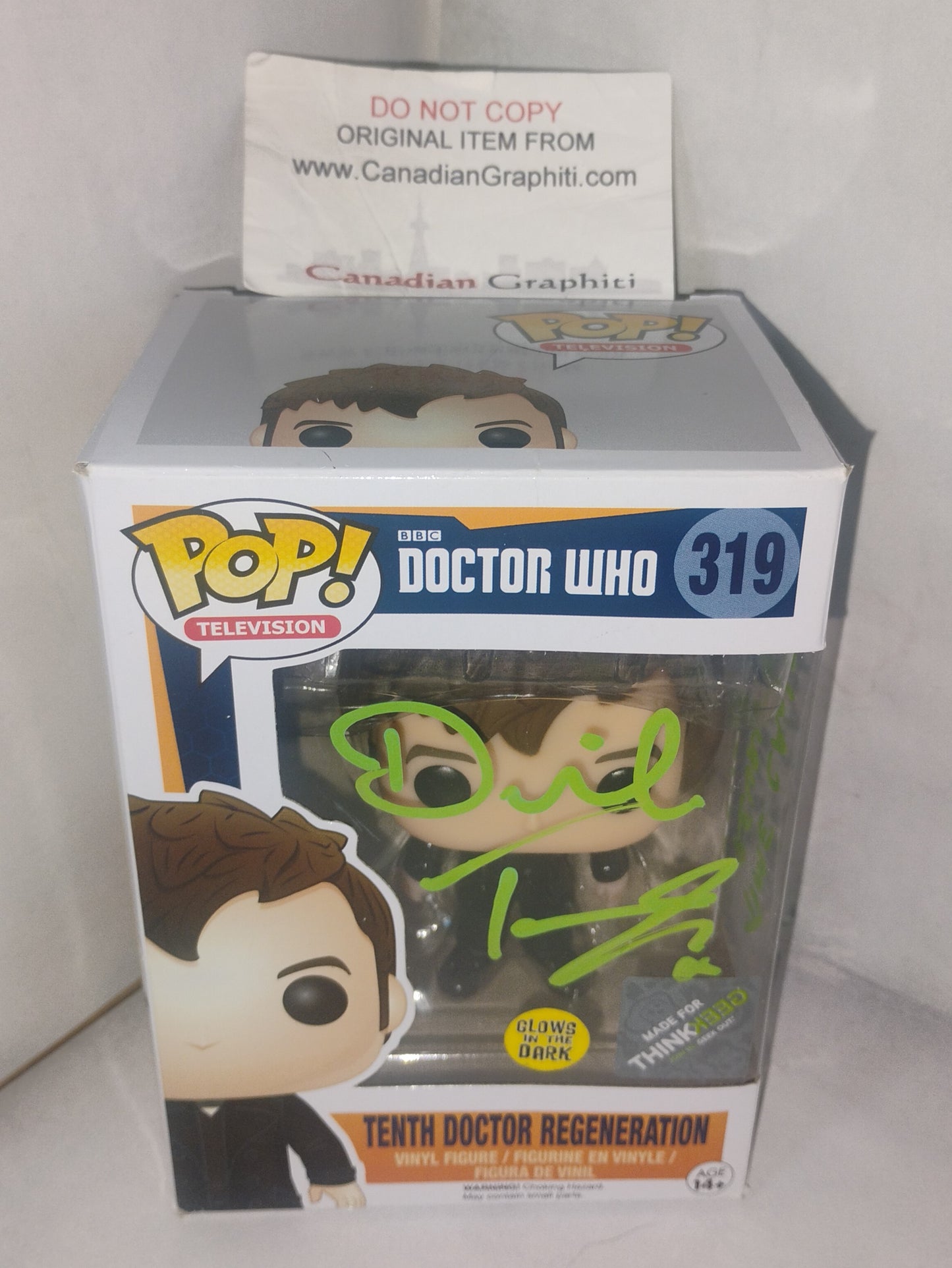 David Tennant Hand Signed Autograph Doctor Who Funko Pop COA