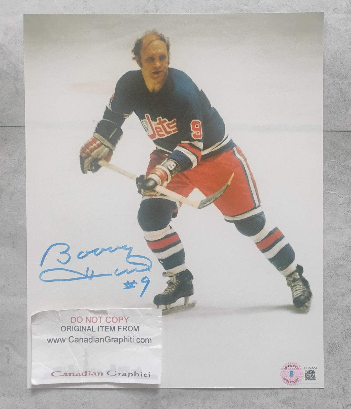 Bobby Hull Hand Signed Autograph 8x10 Photo BAS COA Winnipeg Jets