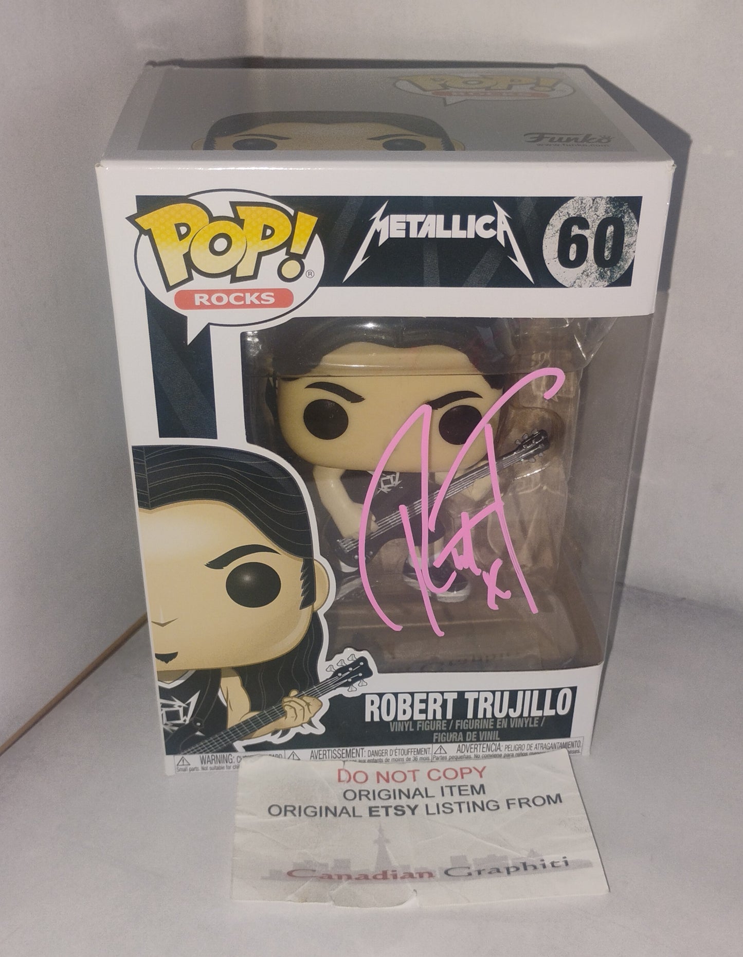 Robert Trujillo Hand Signed Autograph Metallica Funko Pop COA