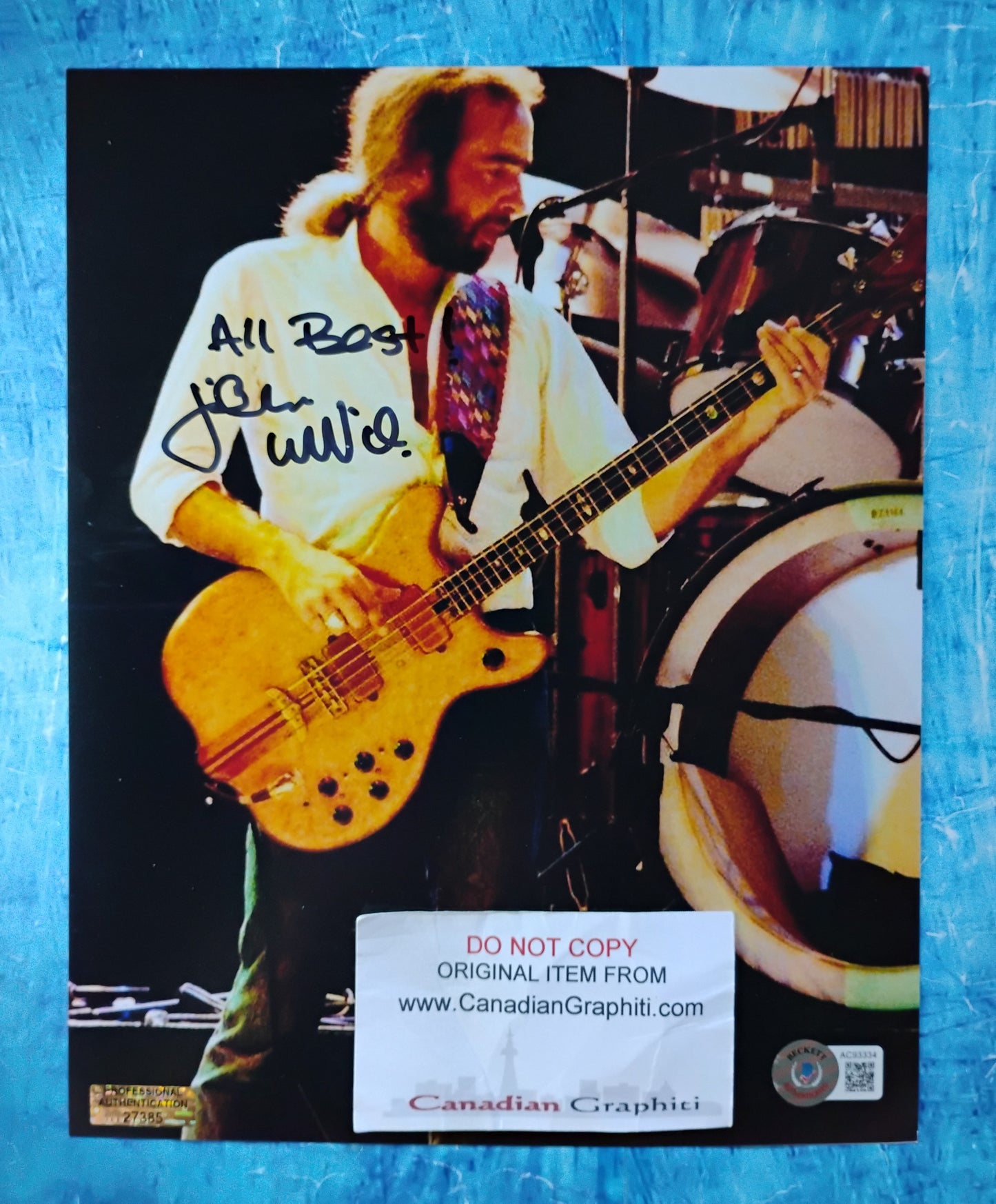 John McVie Hand Signed Autograph 8x10 Photo BAS COA Fleetwood Mac
