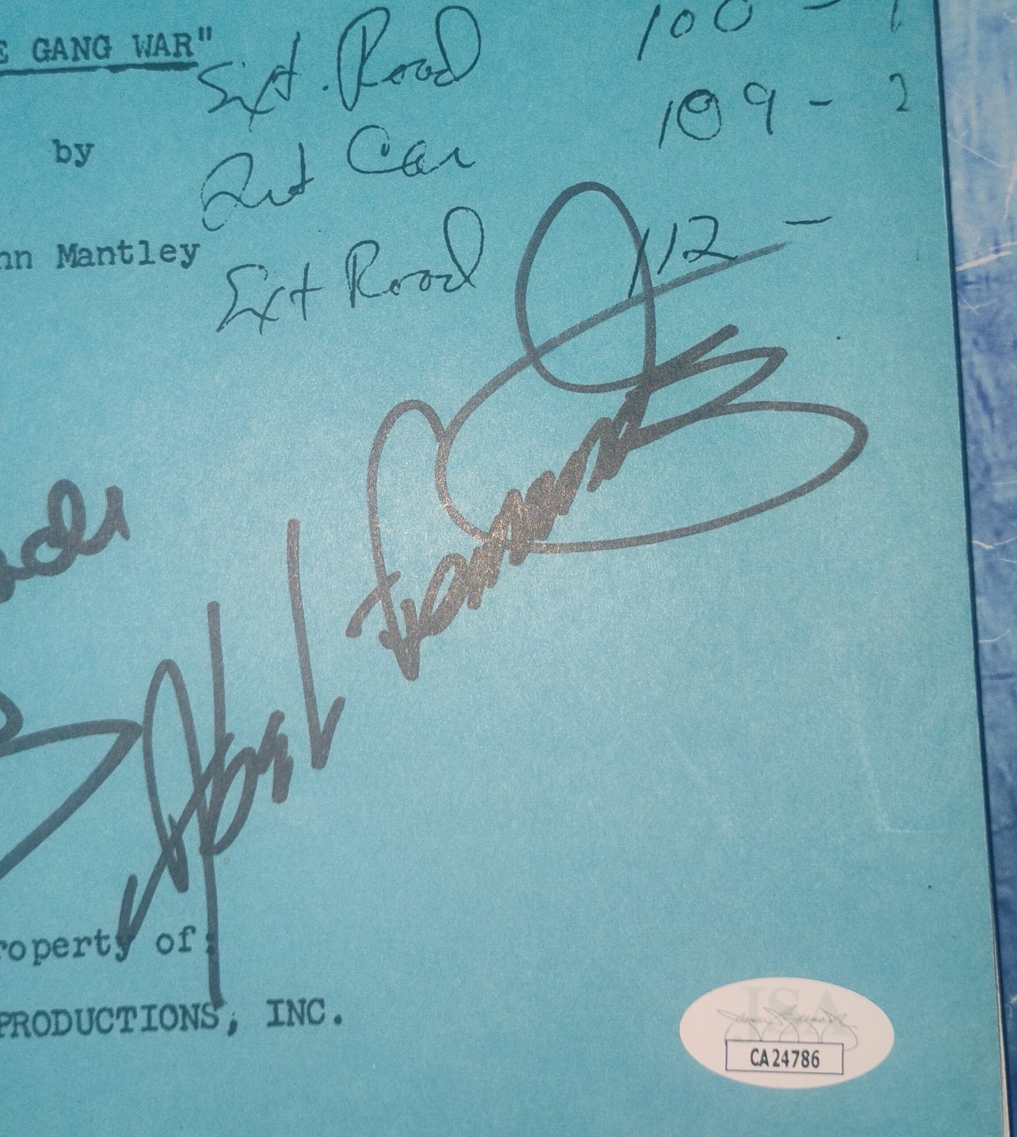 The Untouchables 5x Cast Hand Signed Autograph Script JSA COA Robert Stack