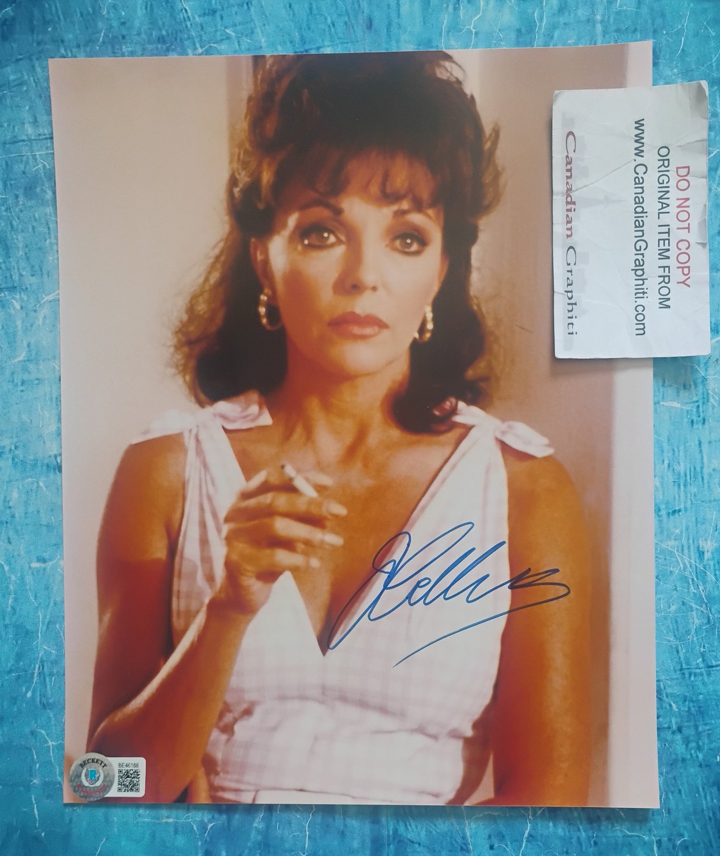Joan Collins Hand Signed Autograph 8x10 Photo BAS COA