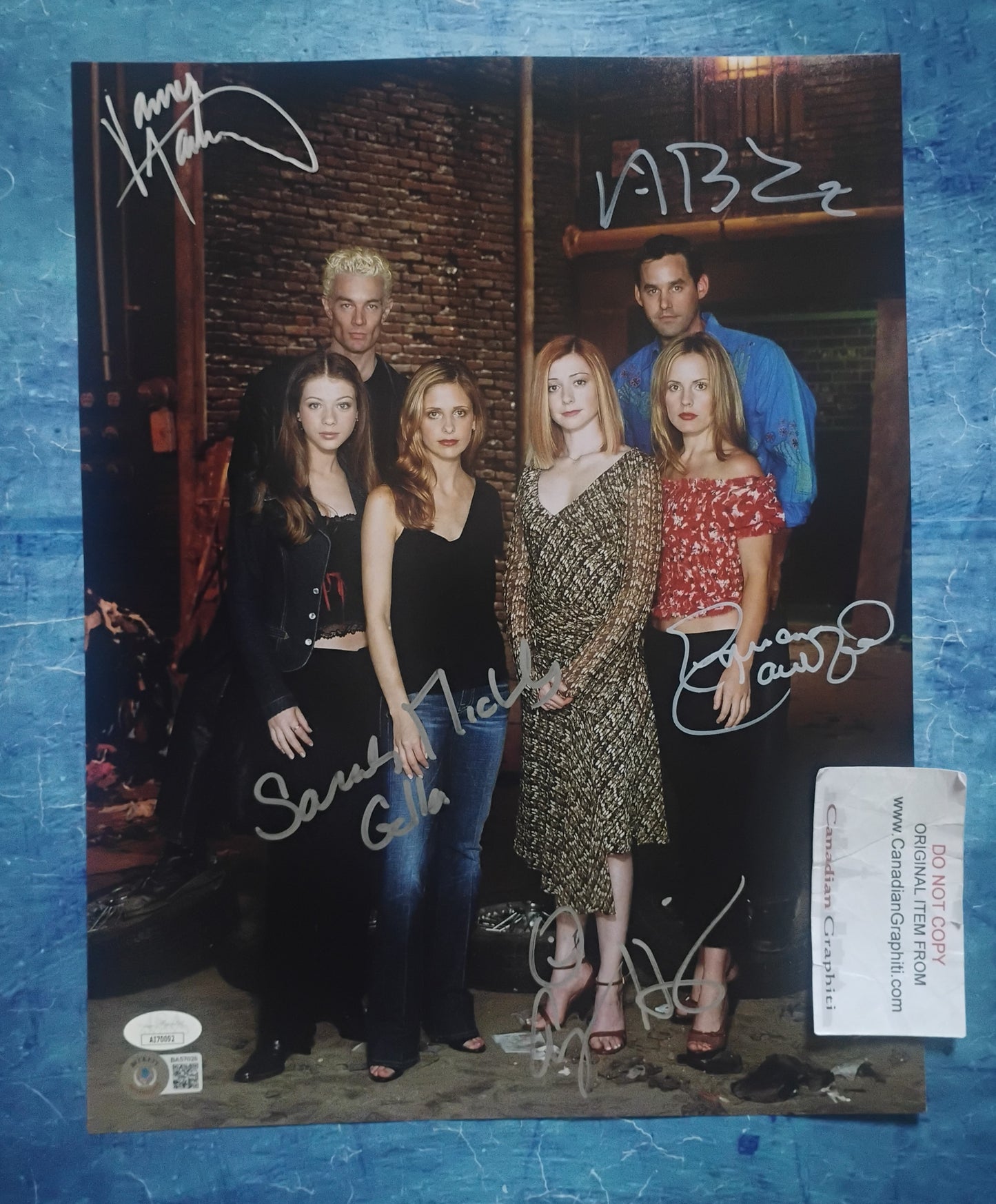Buffy The Vampire Slayer 5x Cast Hand Signed Autograph 11x14 Photo JSA BAS COA