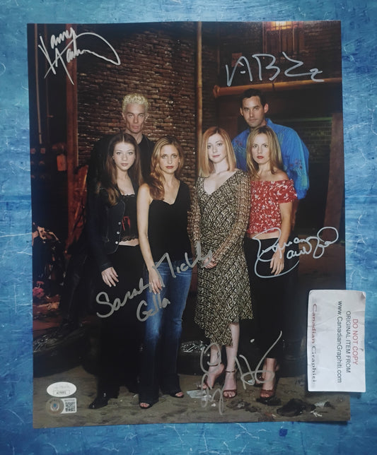 Buffy The Vampire Slayer 5x Cast Hand Signed Autograph 11x14 Photo JSA BAS COA