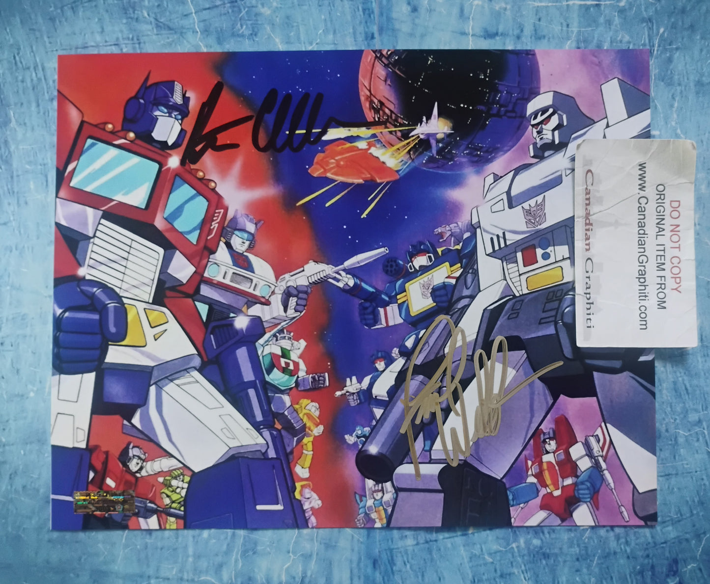 Peter Cullen & Frank Welker Hand Signed Autograph 8x10 Photo COA Transformers