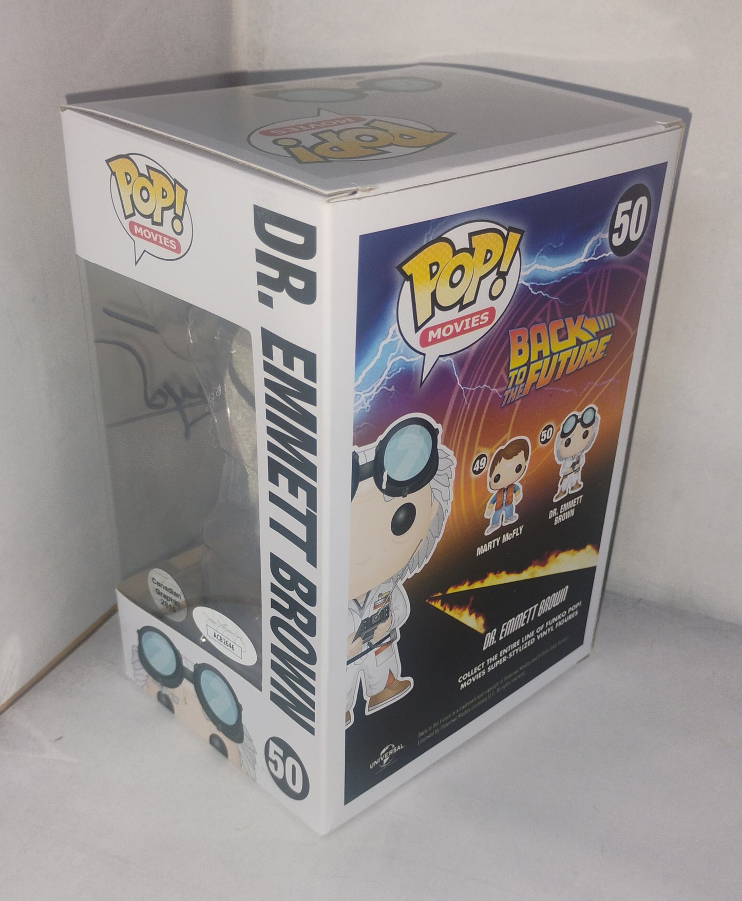 Christopher Lloyd Hand Signed Autograph Back To The Future Funko Pop JSA COA