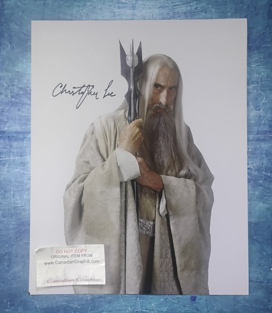 Christopher Lee Hand Signed Autograph 11x14 Photo COA Lord Of The Rings